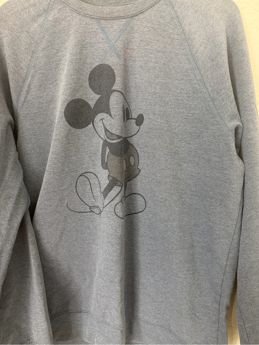 Disney Vintage-Style Classic Mickey Mouse Raglan Sweatshirt - Heather Blue XL - Picture 4 of 6
